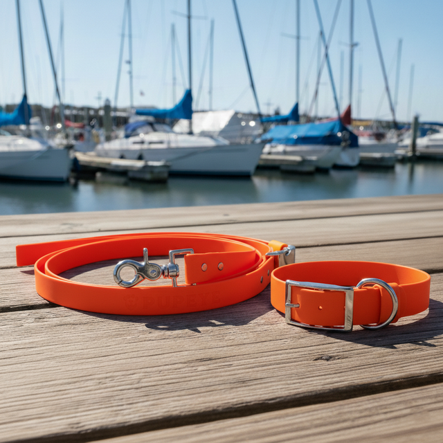 Set: Collar & Hands-Free Leash | Orange - Explorer